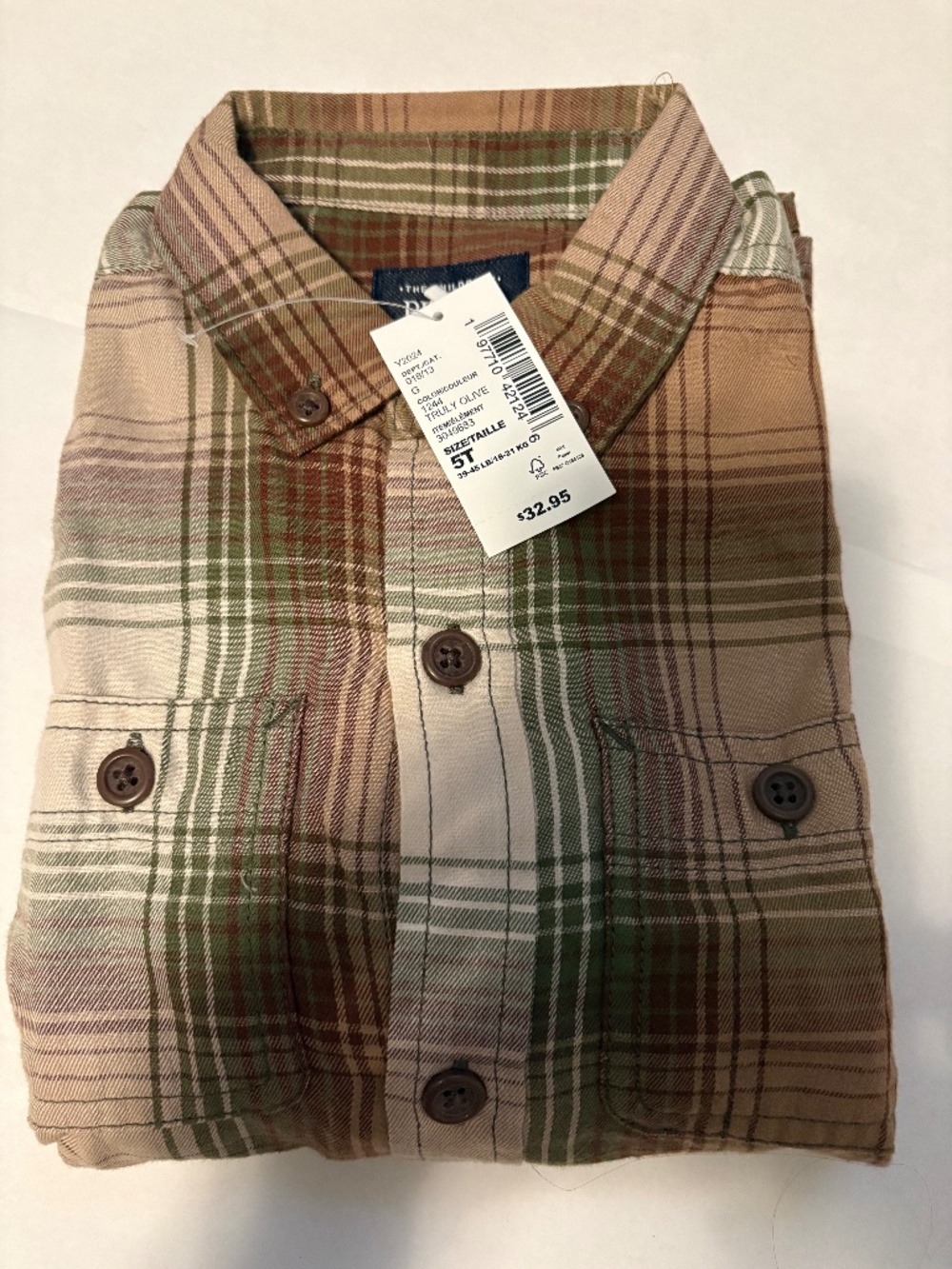 5T Flannel button down